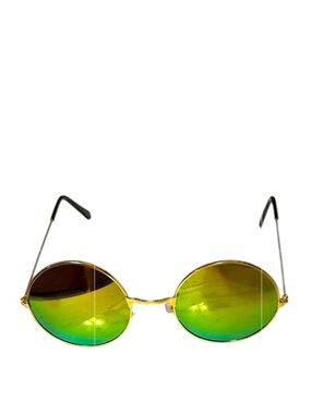 Retro 1990s Fashion Oval Mirrored Flat Lens Unisex Sunglasses